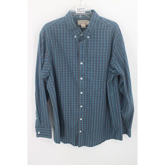 Duluth Trading Co Wrinkle Fighter Relaxed Fit Plaid Shirt Men’s Large Tall - Picture 1 of 7
